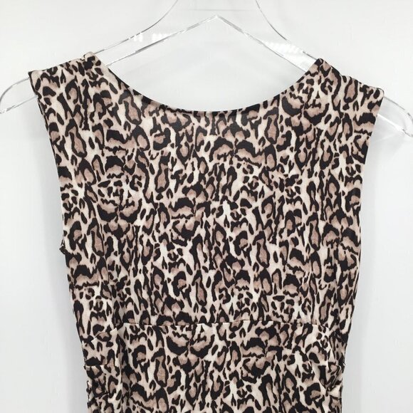 DVF Diane von Furstenberg Jolene Leopard Bark Small shift dress silk tan new 0 - Picture 2 of 6